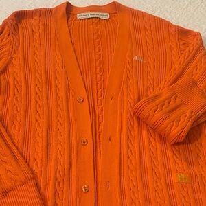 Anthony David Orange Cable Knit Cardigan